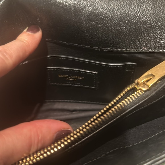 YSL Sheepskin Matelasse Chevron Monogram College Bag - Picture 5 of 10